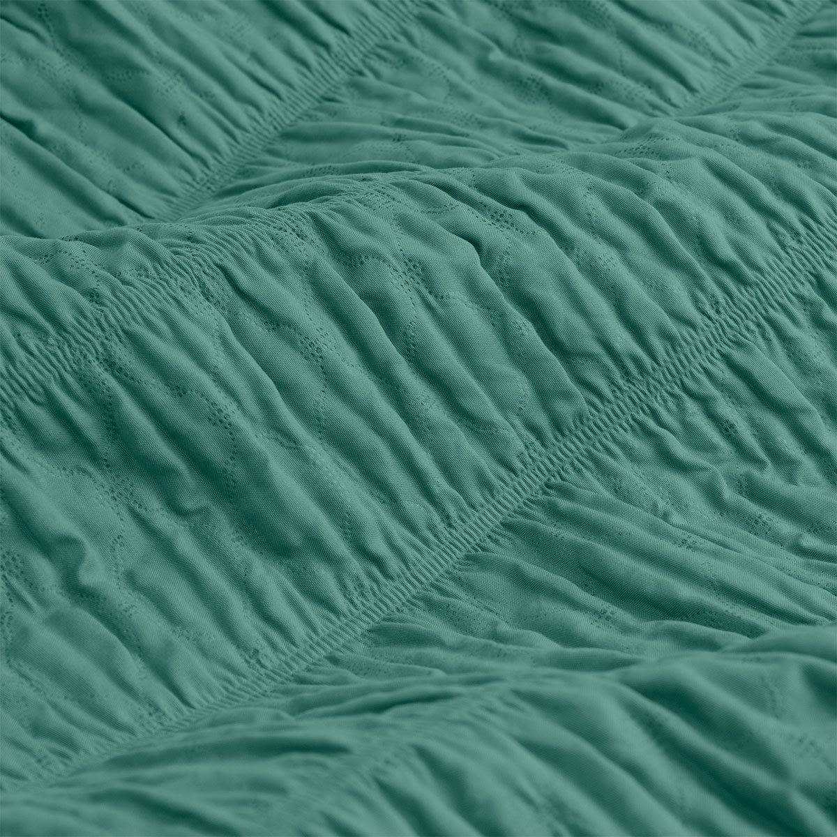 Ardor Tuscan Ruched Quilt Cover Set – Teal, King