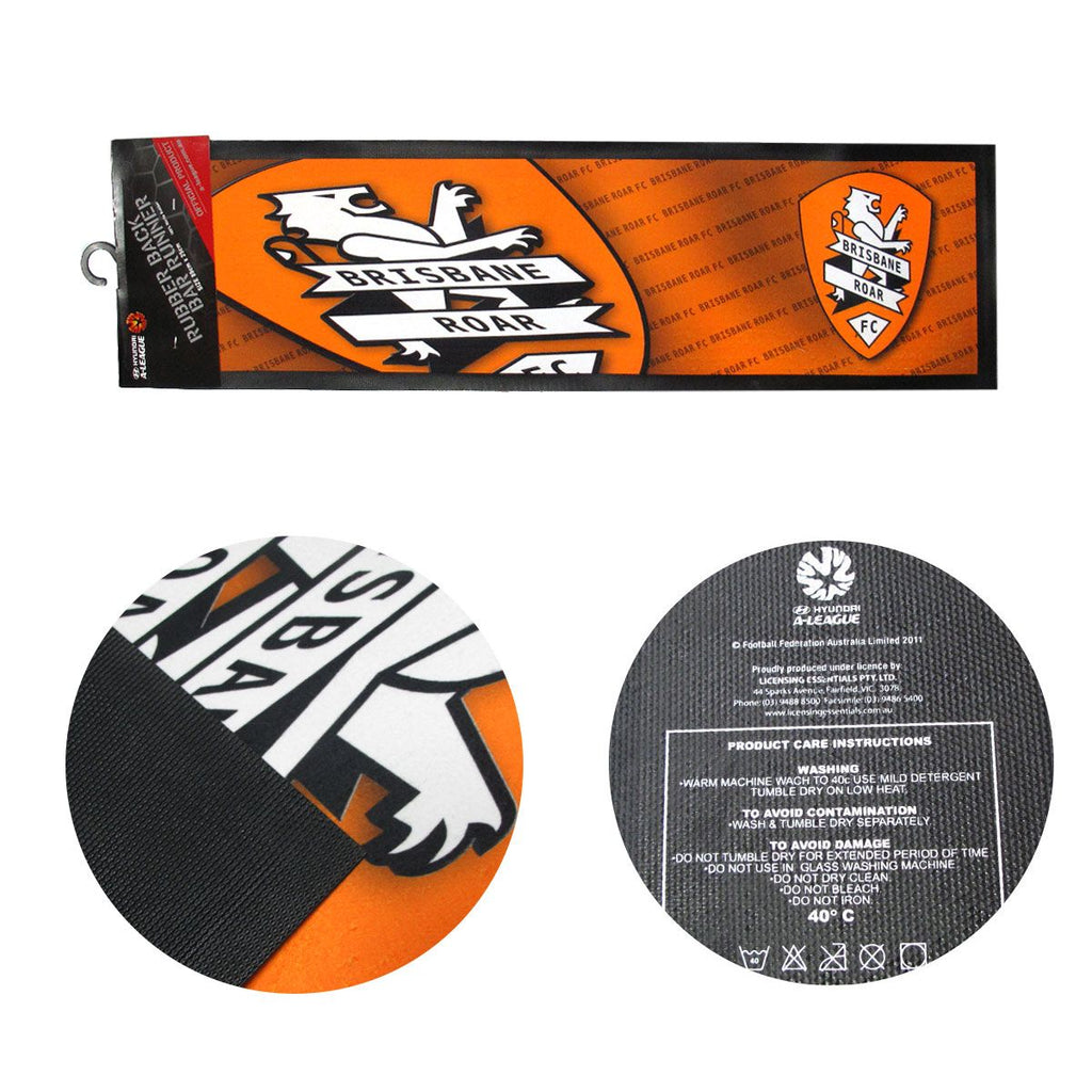 Brisbane Roar Rubber-Back Bar Runner – Orange