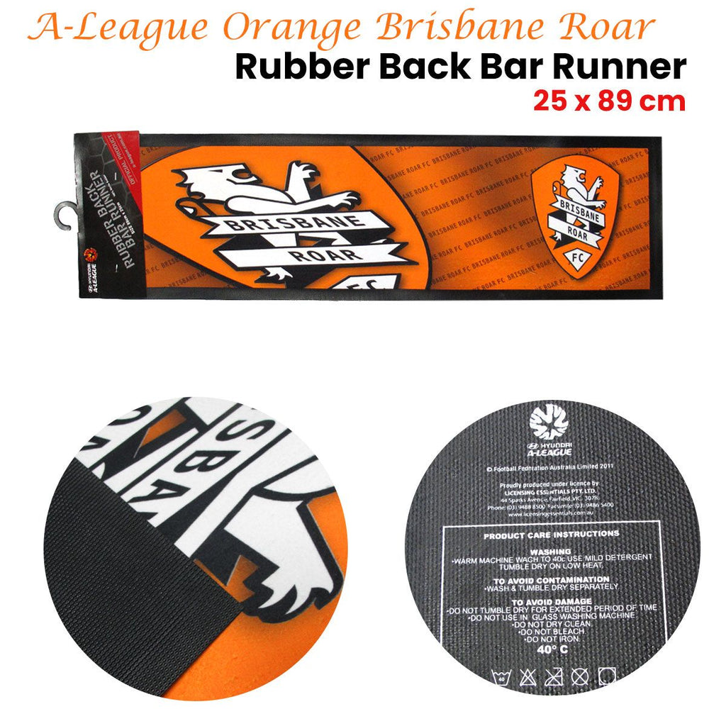 Brisbane Roar Rubber-Back Bar Runner – Orange