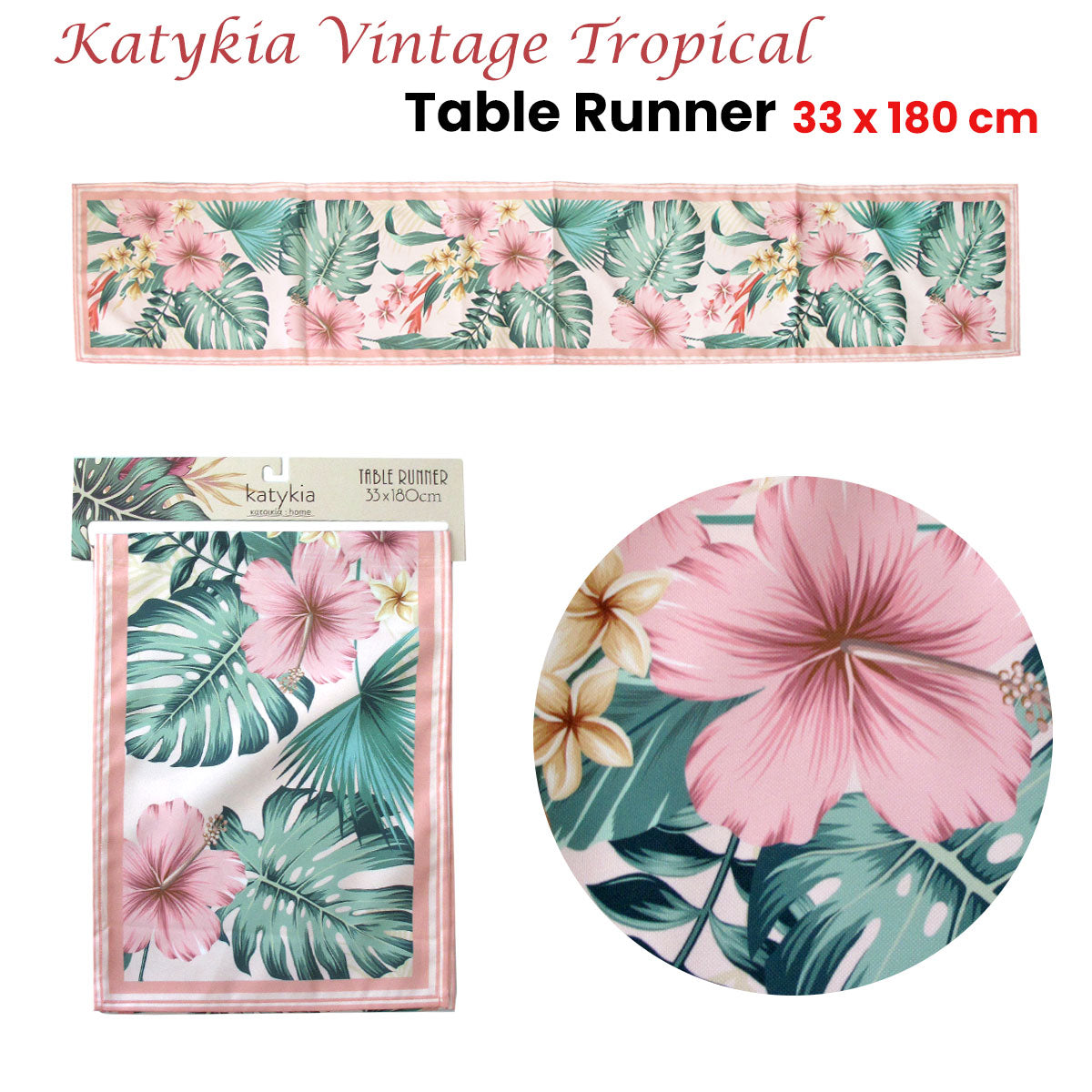 Katykia Tropical Table Runner – 33 × 180cm