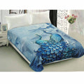 800GSM Reversible Mink-Style Blanket – Pretty Peacock, Queen