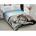 800GSM Reversible Mink-Style Blanket – Three Tigers, Queen