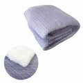 Ardor Liam Herringbone Fleece Blanket with Sherpa Reverse – Lilac, 150 × 200 cm