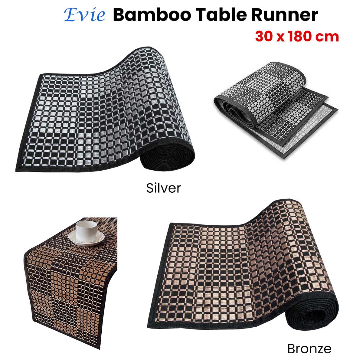 Evie Bamboo Table Runner – Bronze