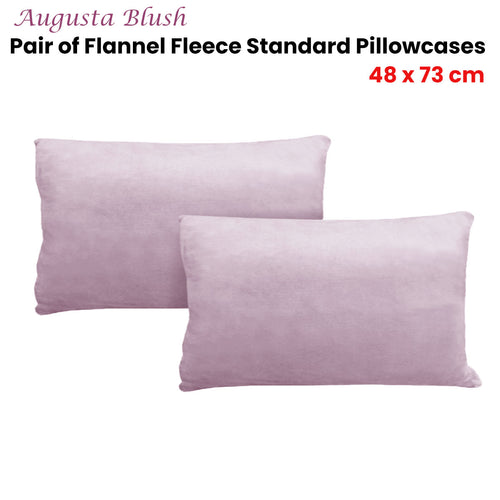 Alastairs Augusta Flannel-Fleece Standard Pillowcases, 2 Pack – Blush