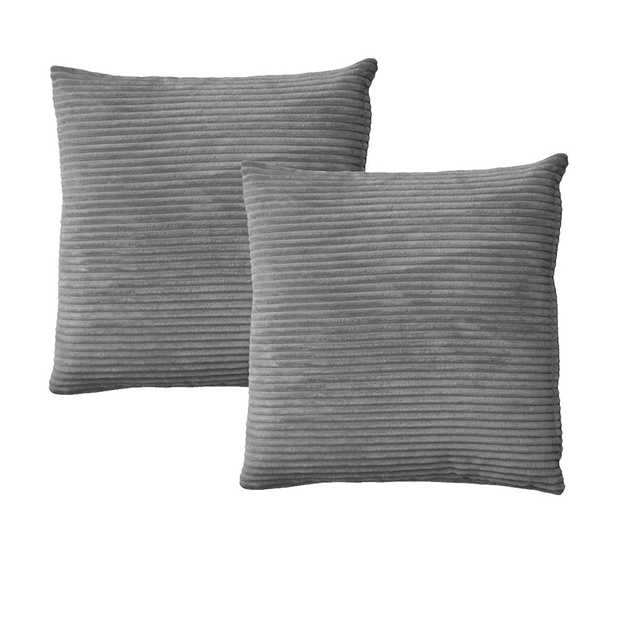 Alastairs Ruby Ribbed Flannel-Fleece European Pillowcases, 2 Pack – Charcoal