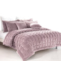 Alastairs Augusta Faux-Mink Polyester Quilt Set – Blush, Super King