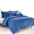 Alastairs Augusta Faux-Mink Polyester Quilt Set – Denim, King