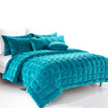 Alastairs Augusta Faux-Mink Polyester Quilt Set – Emerald Green, Queen