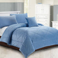 Georges Fine Linens Carrington Comforter Set – Chambray blue, Super King