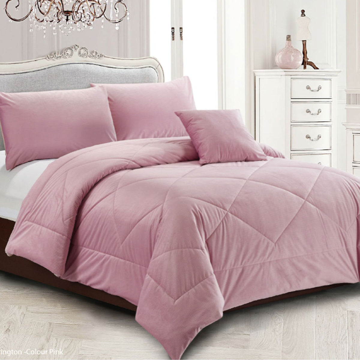 Georges Fine Linens Carrington Comforter Set – Pink, King