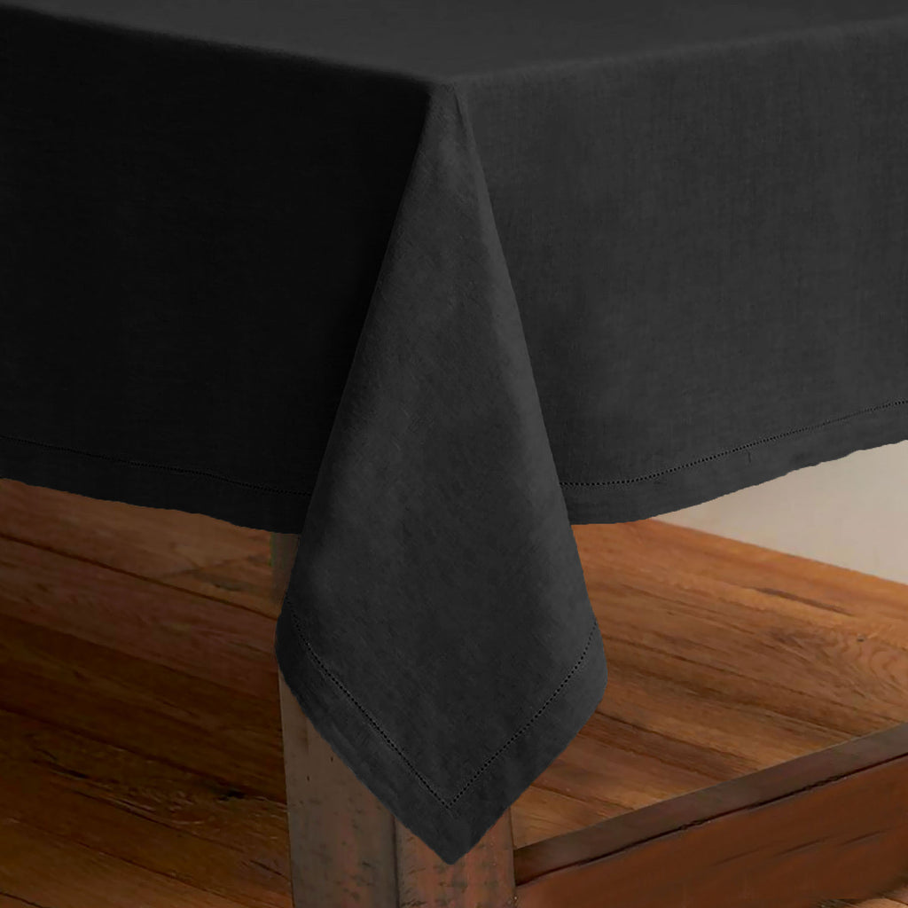Rans Cotton Hemstitch Tablecloth – Black