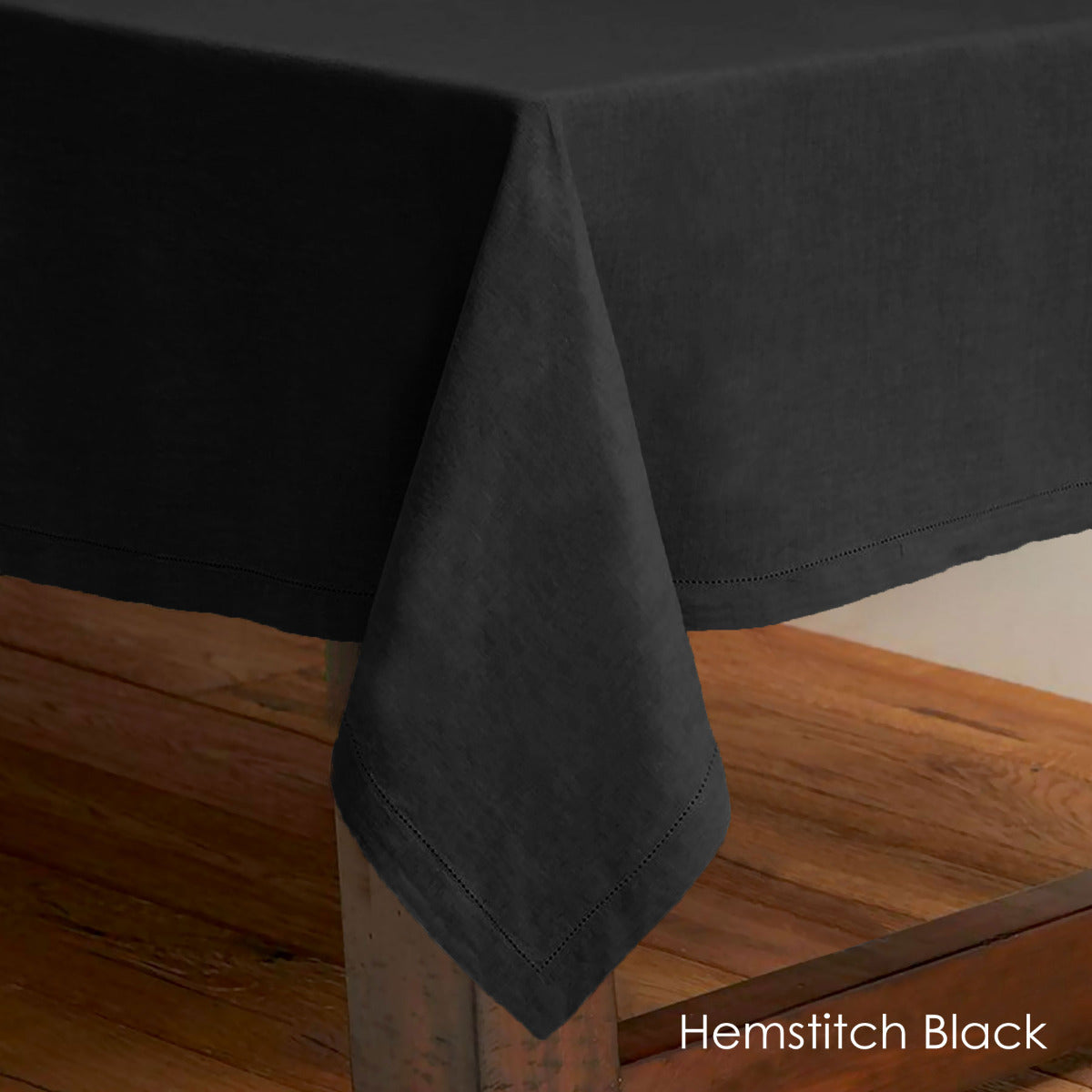 Rans Cotton Hemstitch Tablecloth – Black