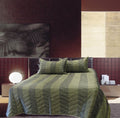 Rapee Faux Silk Coverlet Set Zig Zag Sage - Queen