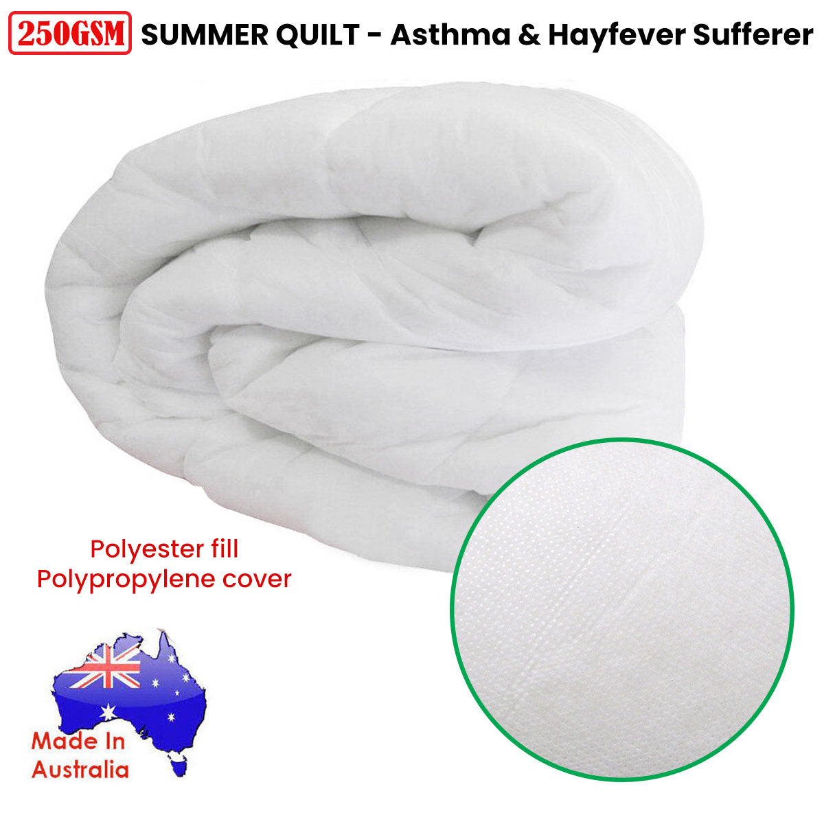 Australian Made 250GSM Summer Quilt – Single
