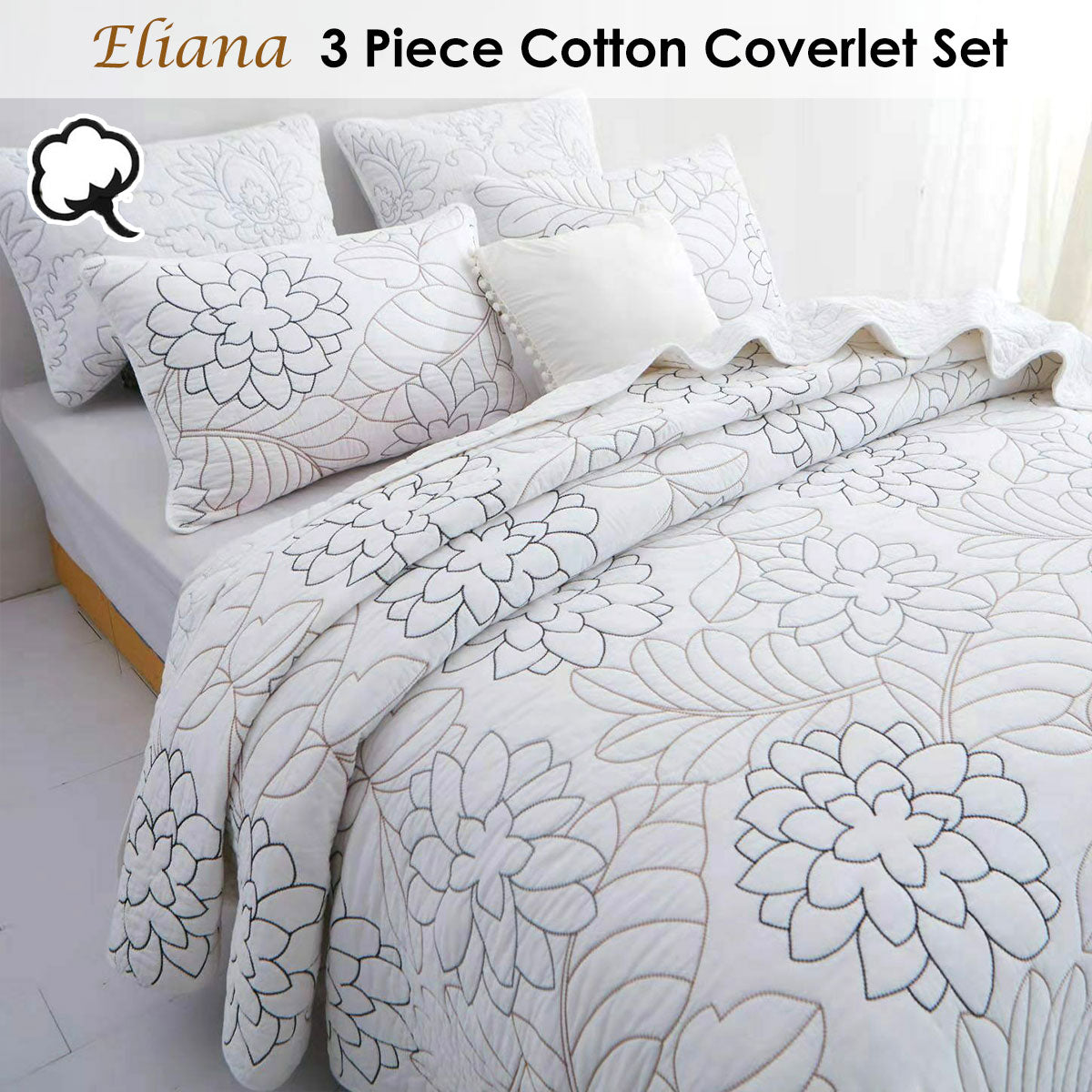 Eliana Cotton Coverlet Set – Queen