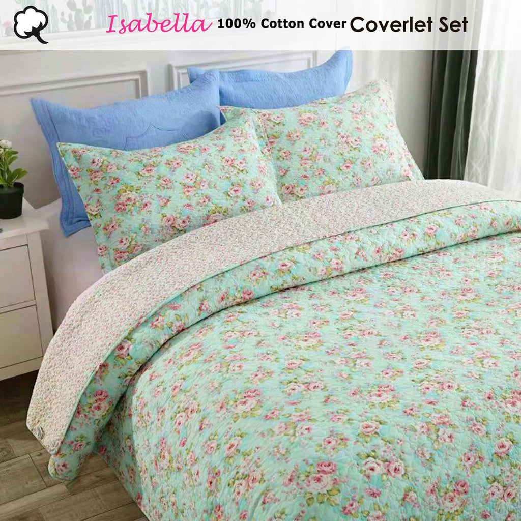 Isabella Multi Cotton Coverlet Set – Queen