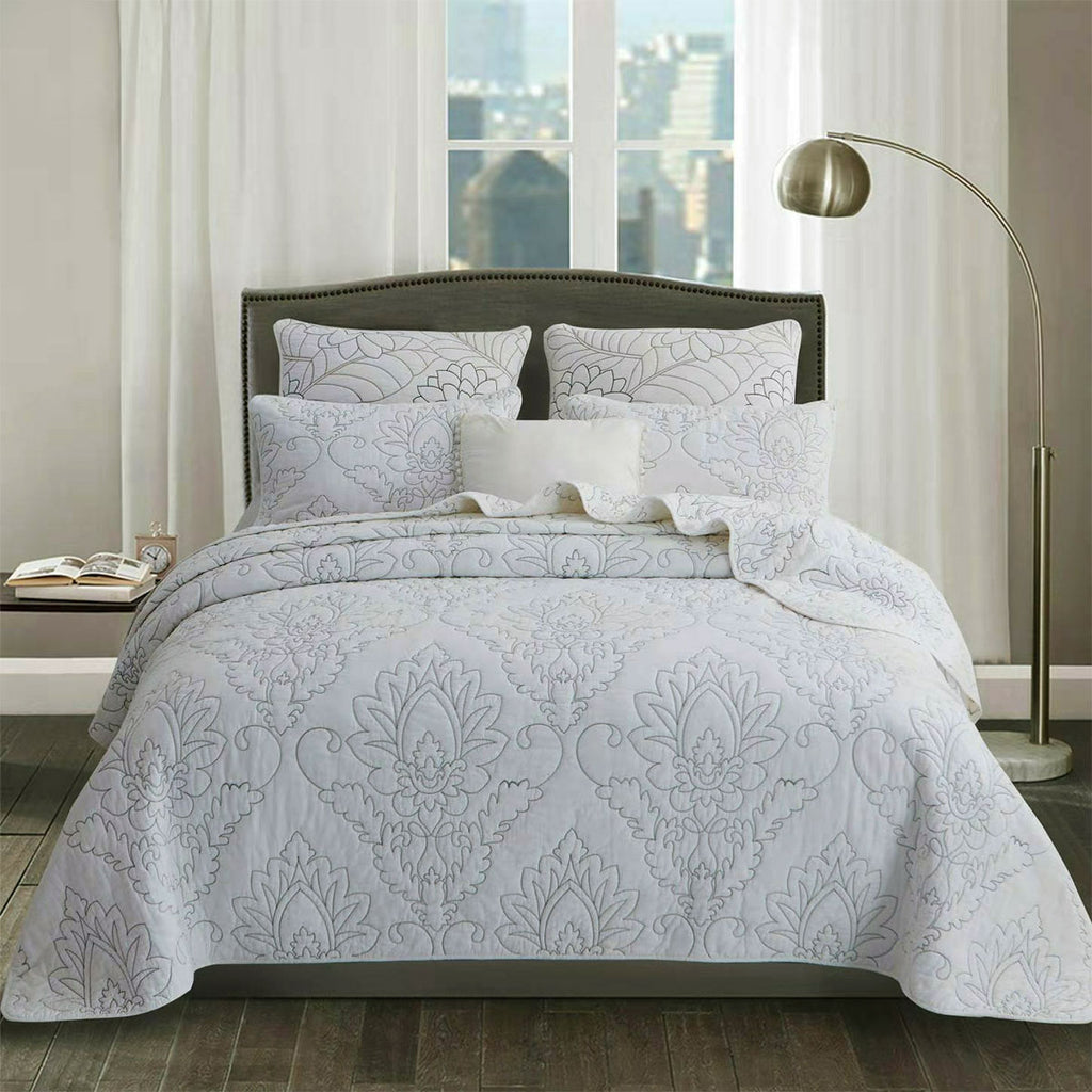 Majestic White Cotton Coverlet Set – King