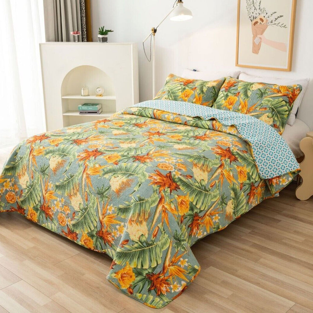 Birds of Paradise Cotton Coverlet Set – Queen