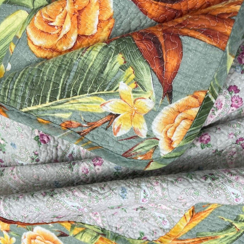 Birds of Paradise Cotton Coverlet Set – Queen