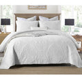 Royale Cotton-Rich Quilted Coverlet Set – White, King