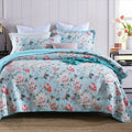 Tioman Cotton Quilted Coverlet Set – Blue Multi, Queen
