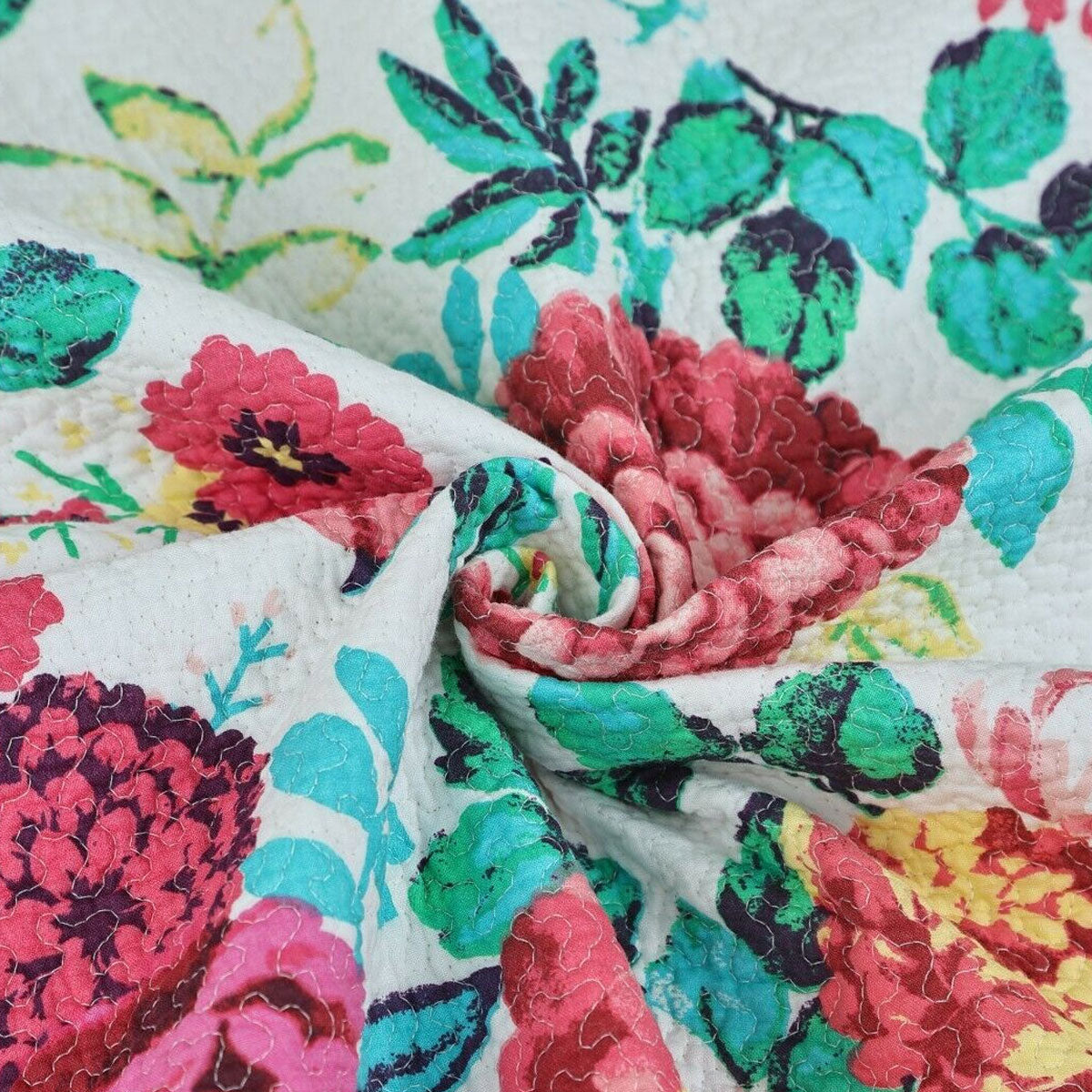 Tongan Cotton Quilted Coverlet Set – Multi, Queen