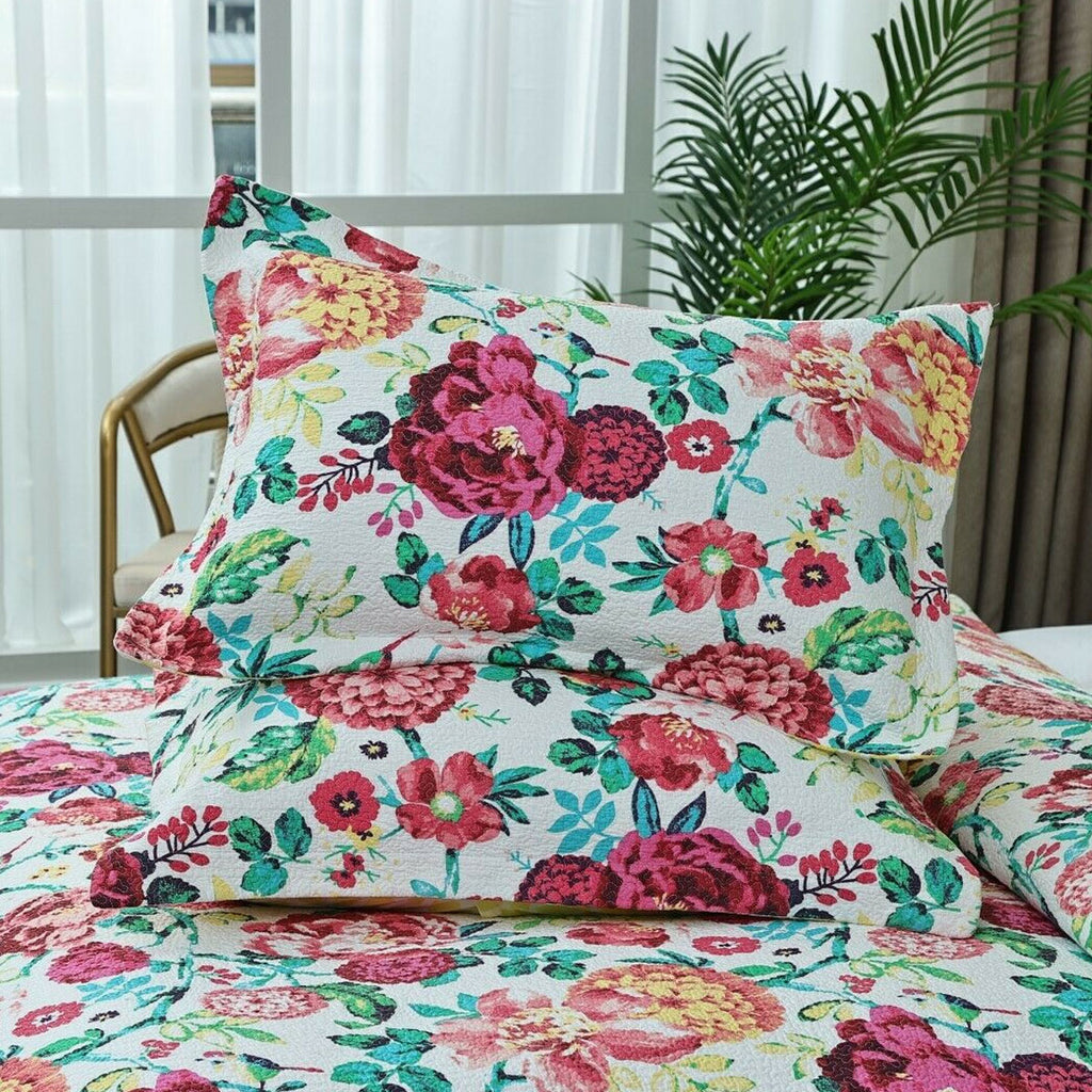 Tongan Cotton Quilted Coverlet Set – Multi, Queen