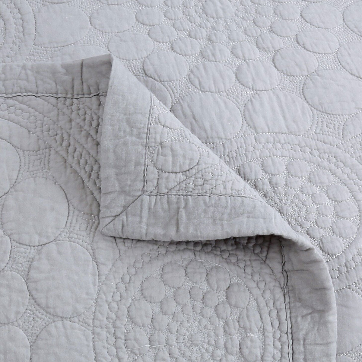 Unity Cotton Quilted Coverlet Set – Silver, Queen