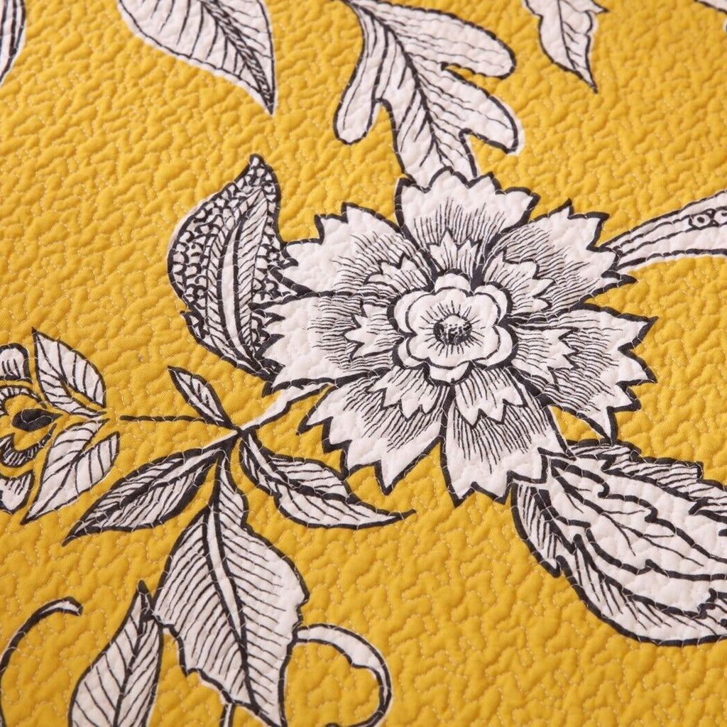 Vibrante Cotton Quilted Coverlet Set – Yellow, Queen