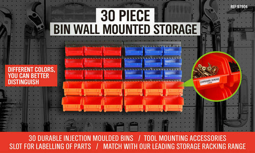 30-Bin Wall-Mounted Workshop Organiser