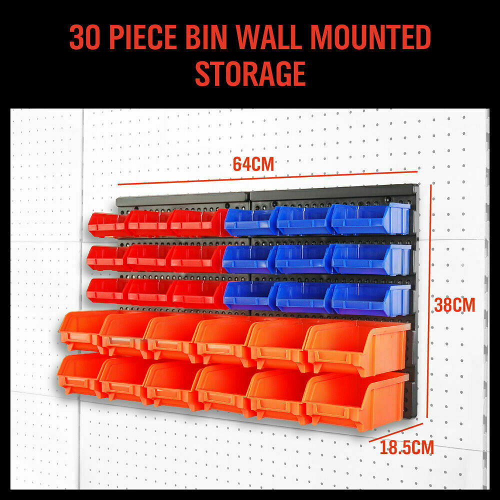 30-Bin Wall-Mounted Workshop Organiser