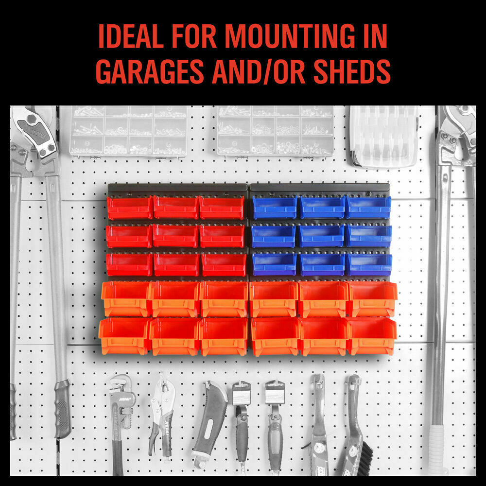 30-Bin Wall-Mounted Workshop Organiser
