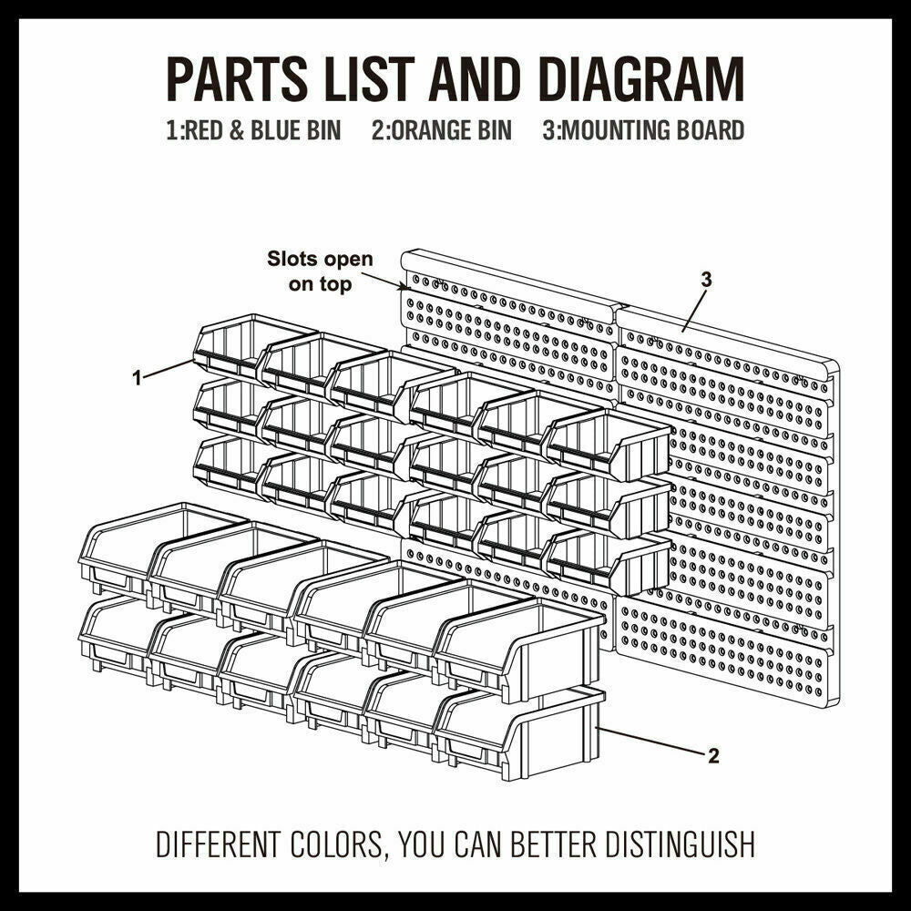 30-Bin Wall-Mounted Workshop Organiser