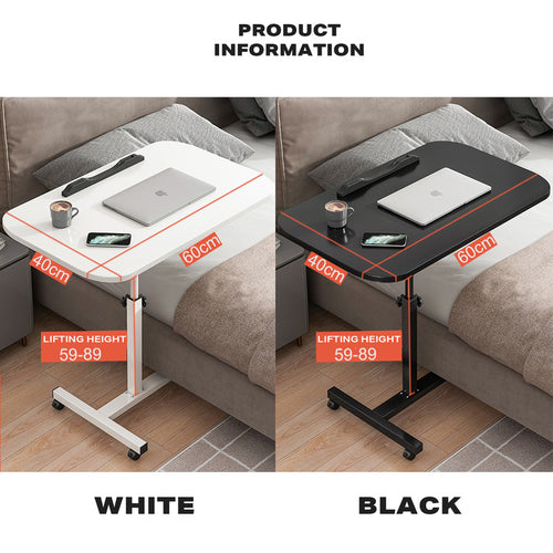 Adjustable Mobile Laptop & Overbed Table – Black