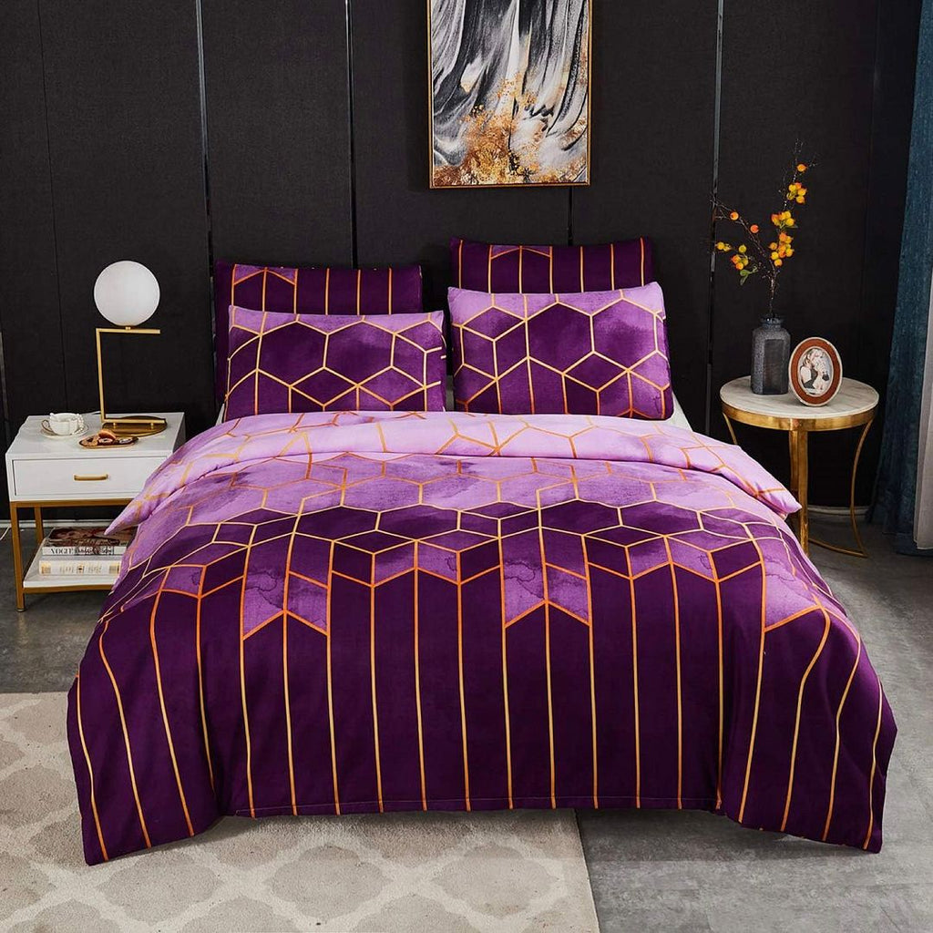 Erena Purple Quilt Cover Set – King, 3-Piece