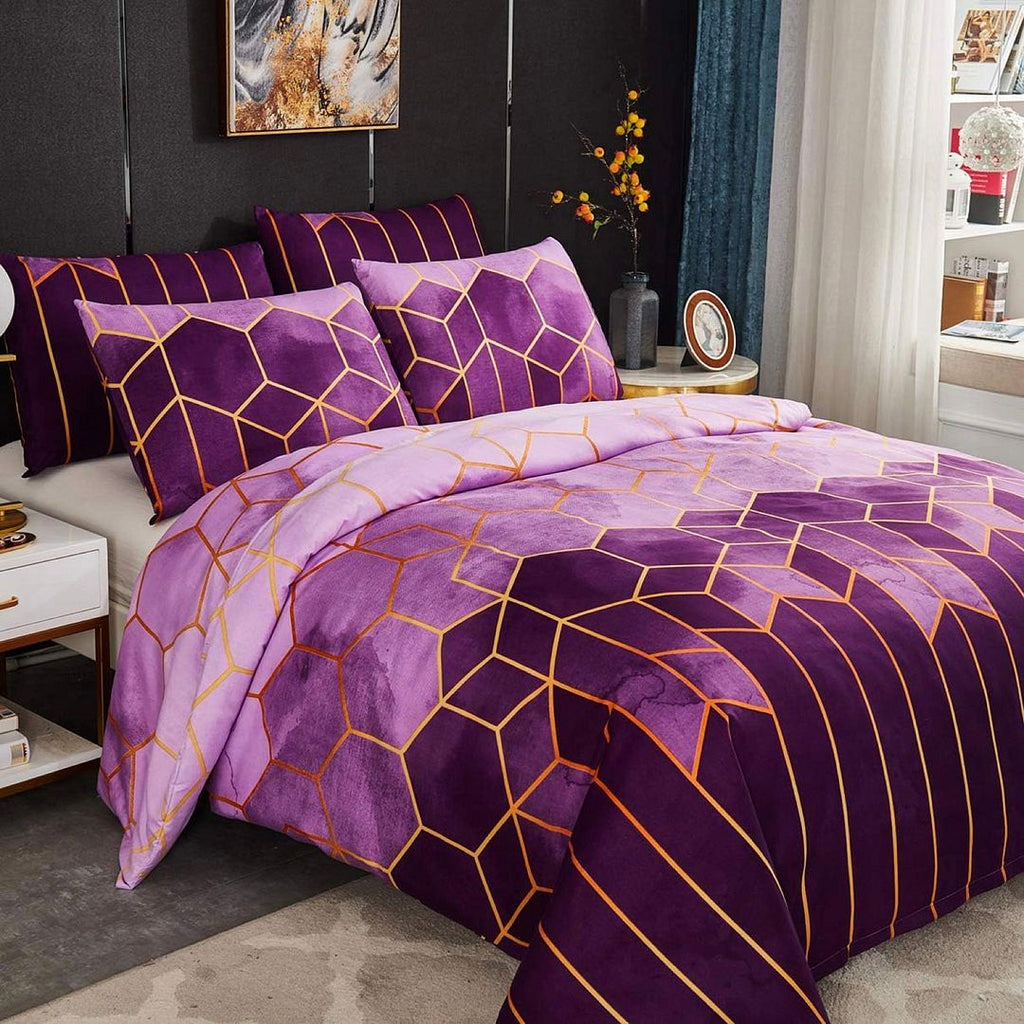 Erena Purple Quilt Cover Set – King, 3-Piece