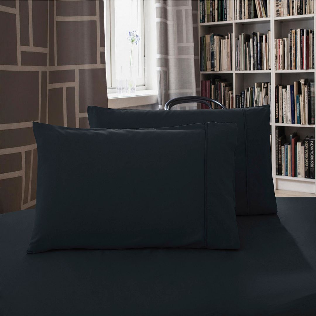 Ultra-Soft Standard Microfibre Pillowcases, 2 Pack – Black