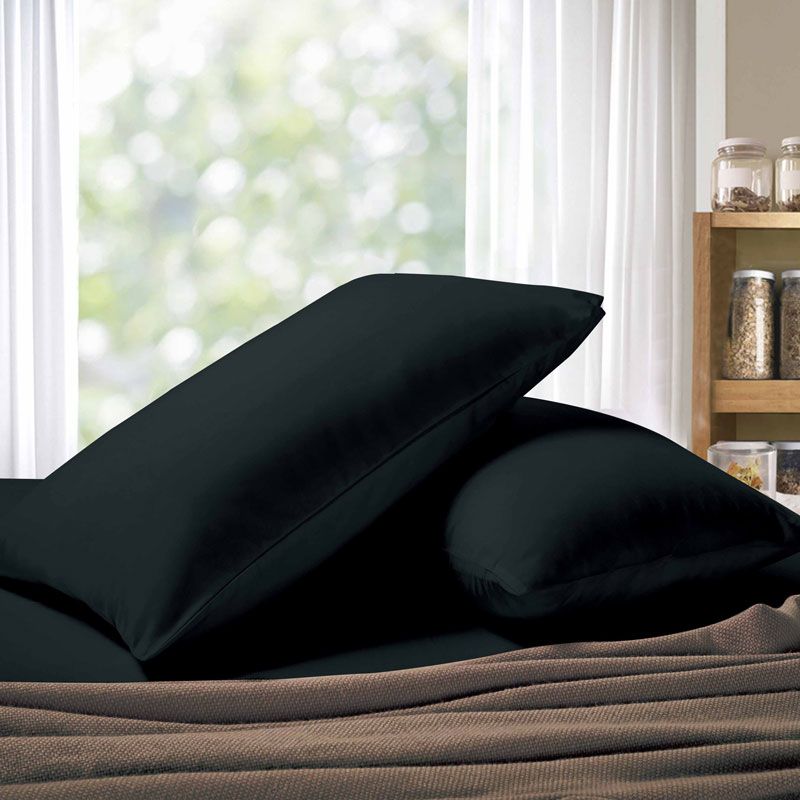 Ultra-Soft Standard Microfibre Pillowcases, 2 Pack – Black