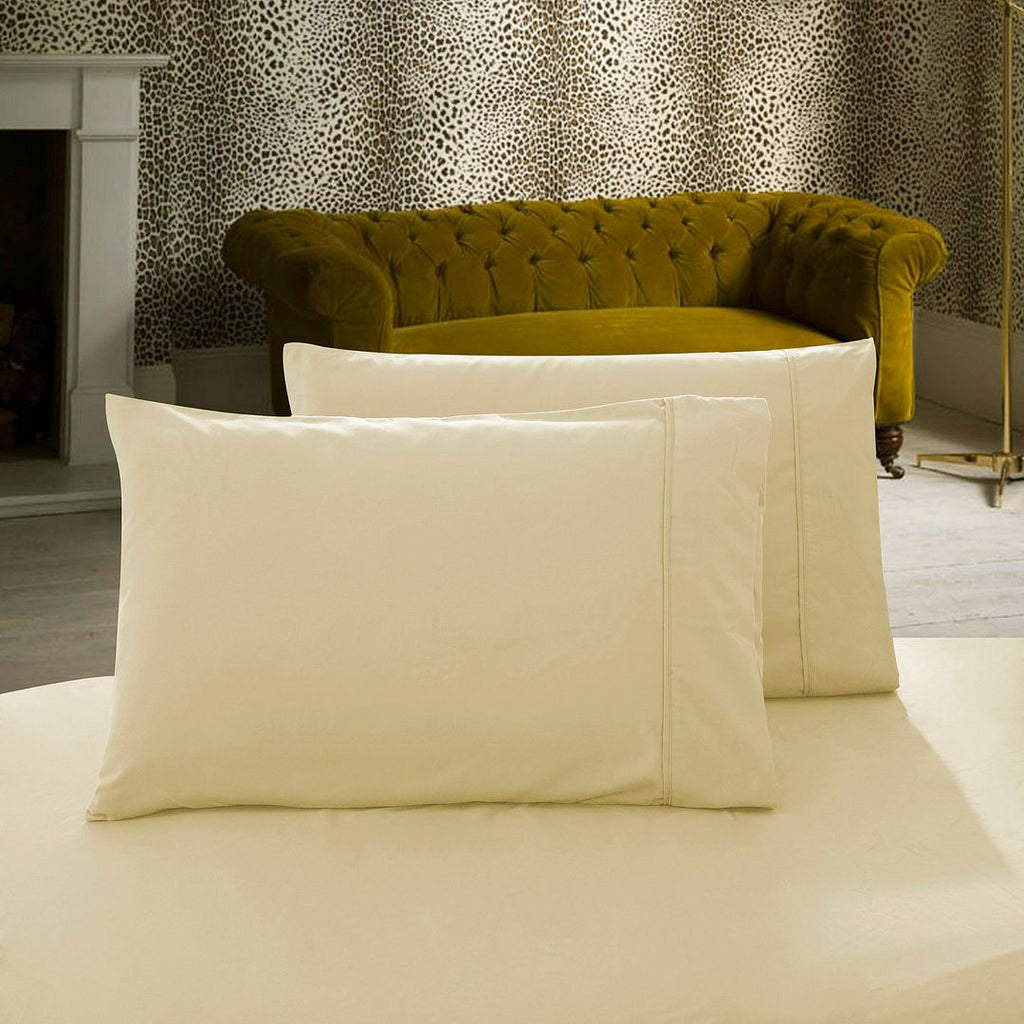 Ultra-Soft Standard Microfibre Pillowcases, 2 Pack – Cream