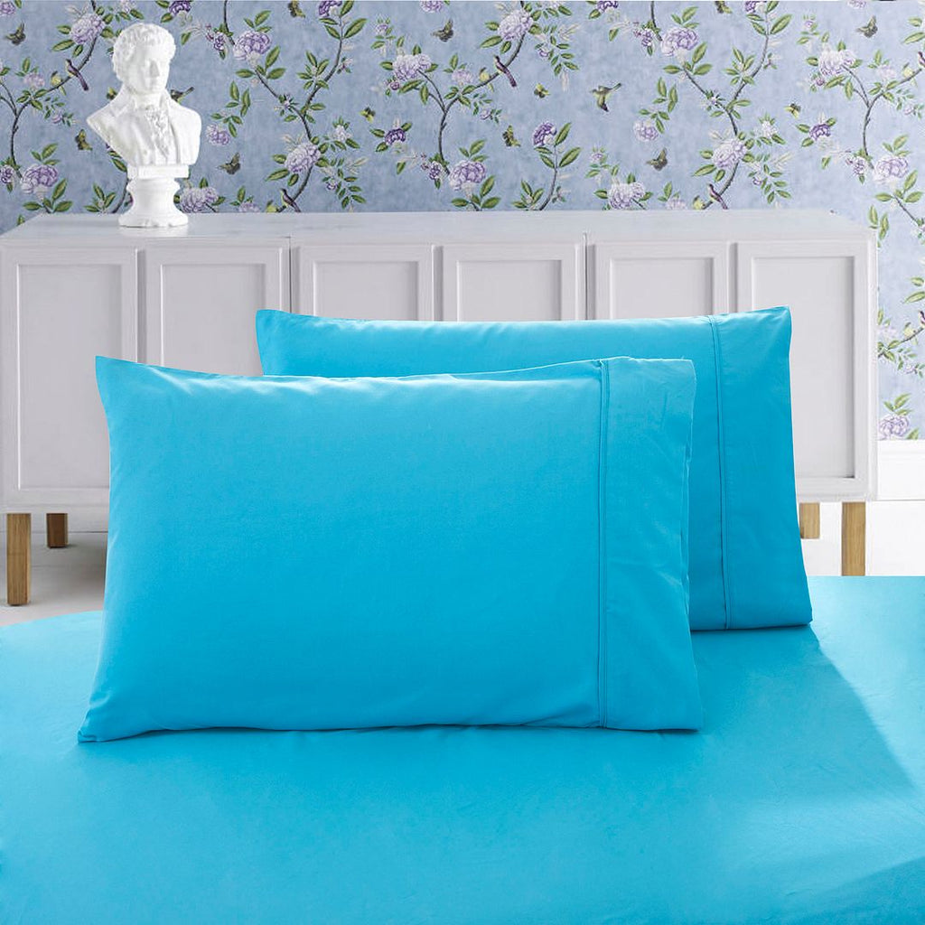 Ultra-Soft Standard Microfibre Pillowcases, 2 Pack – Light Blue