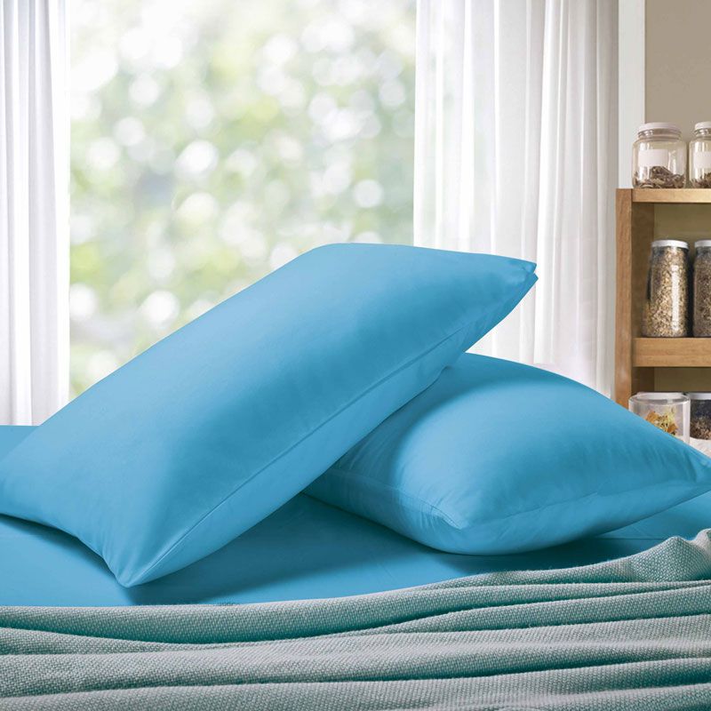 Ultra-Soft Standard Microfibre Pillowcases, 2 Pack – Light Blue