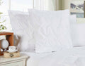 Diamond Pintuck Microfibre Pillowcase Pair – White, European