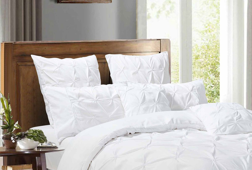 Diamond Pintuck Microfibre Pillowcase Pair – White, European