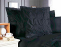 Diamond Pintuck Microfibre Pillowcase Pair – Black, European