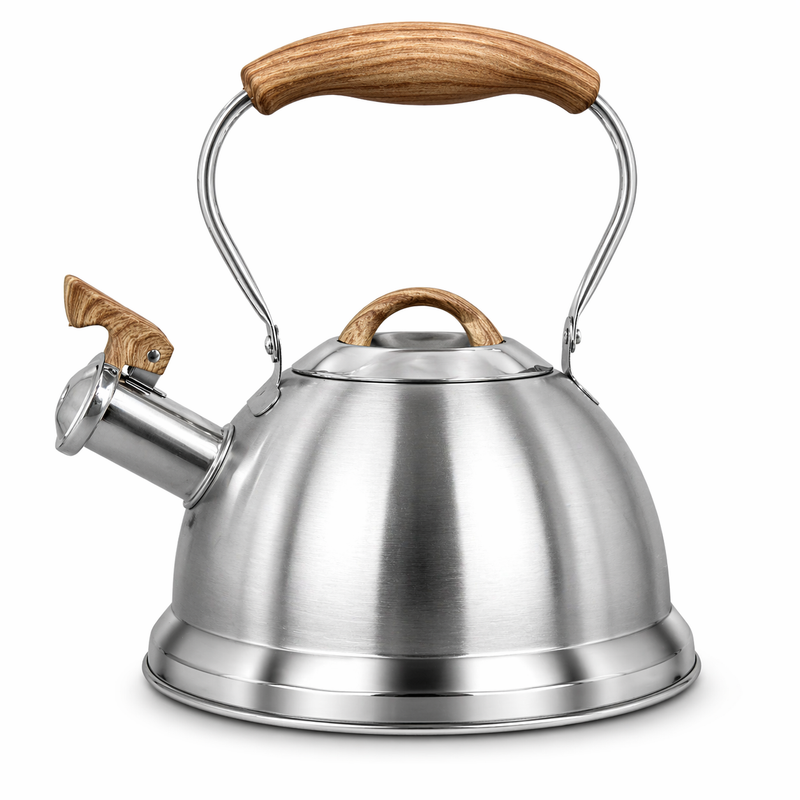 2.8L Stainless Steel Whistling Kettle with Foldable Handle