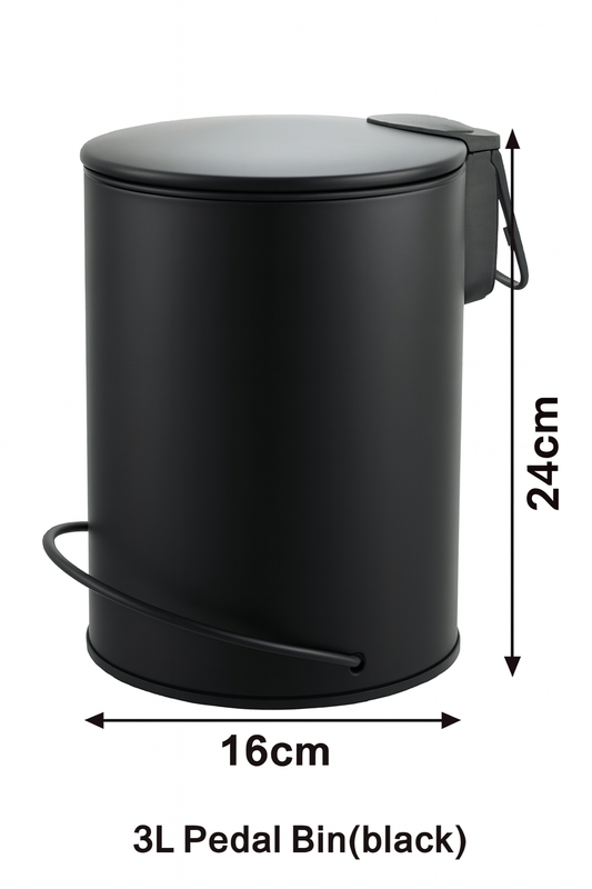 3L Soft-Close Pedal Bin – Black