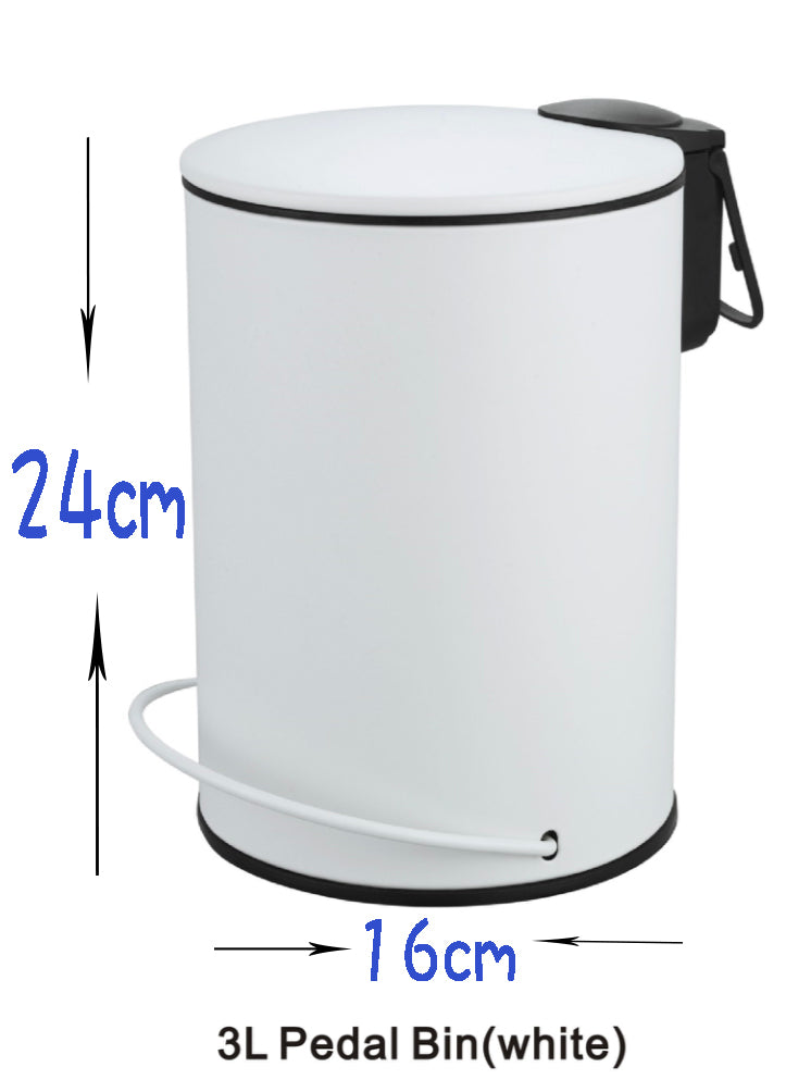 3L Soft-Close Pedal Bin – White