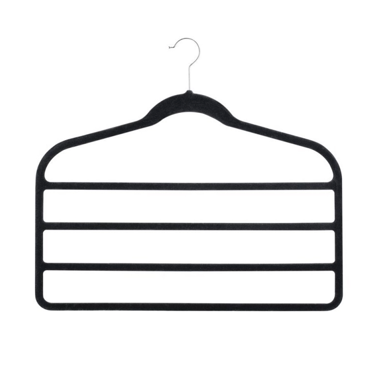 4-Tier Velvet Trouser Hangers, 3 Pack – Grey