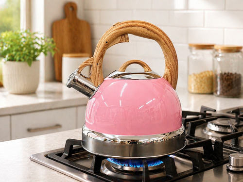 2.9L Stainless Steel Whistling Kettle – Pink